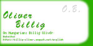 oliver billig business card